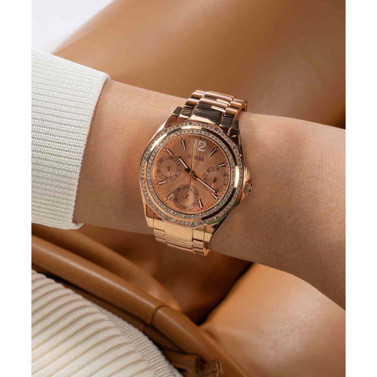 Guess Ritzy Rose Gold Dial Rose Gold-Tone Stainless Steel Strap Women's Watch GW0685L3 - view 5