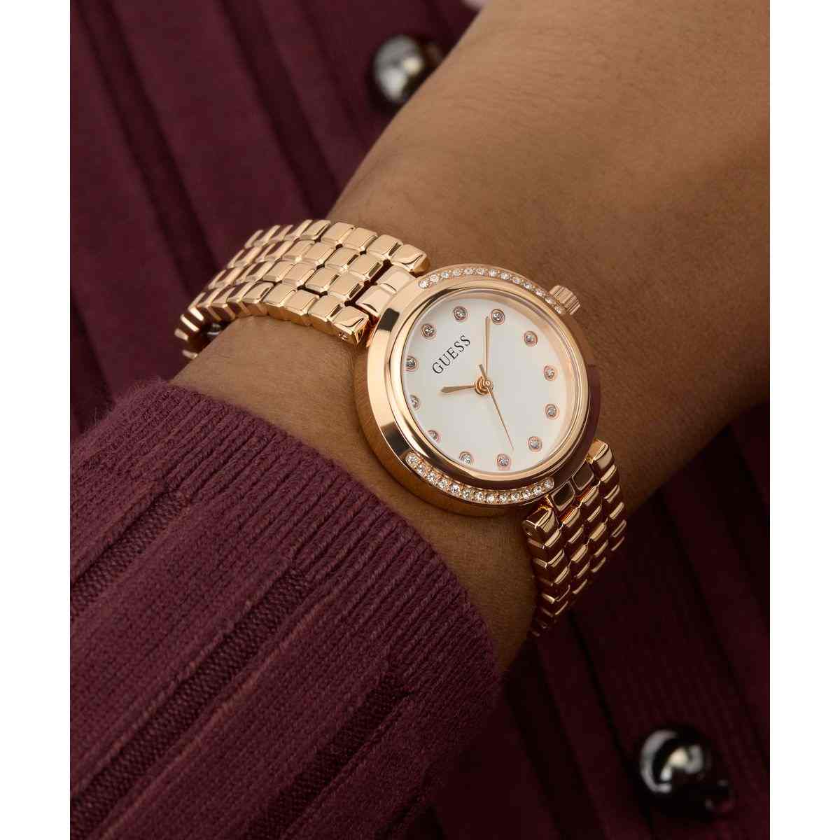 Guess Clara White Dial Rose Gold-Tone Stainless Steel Strap Women's Watch GW0930L3 - view 5