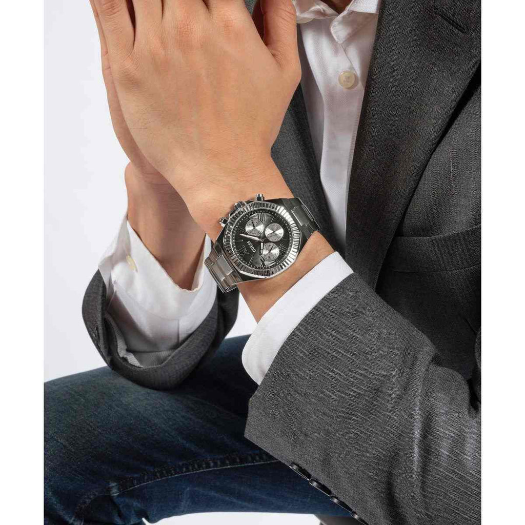 Guess Equity Black Dial Silver-Tone Stainless Steel Strap Men's Watch GW0703G1 - view 4