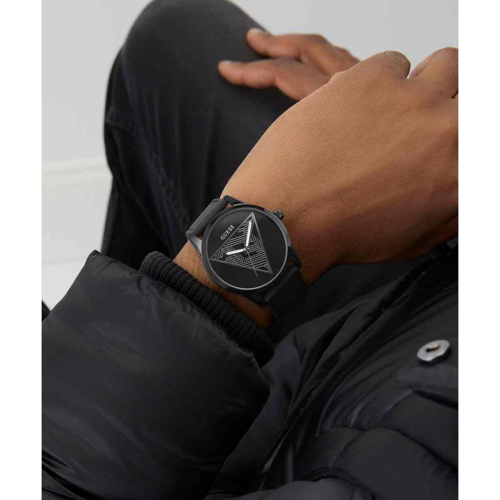 Guess Black Dial Black Silicone Strap Men's Watch GW0957G3 - view 7
