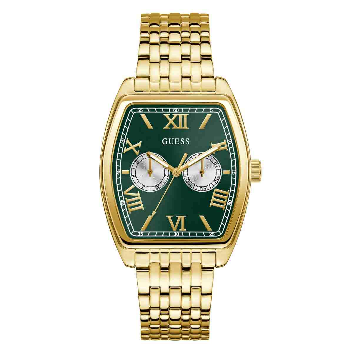 Guess Gabriel Green Dial Gold-Tone Stainless Steel Strap Men's Watch GW0975G2 - view 1