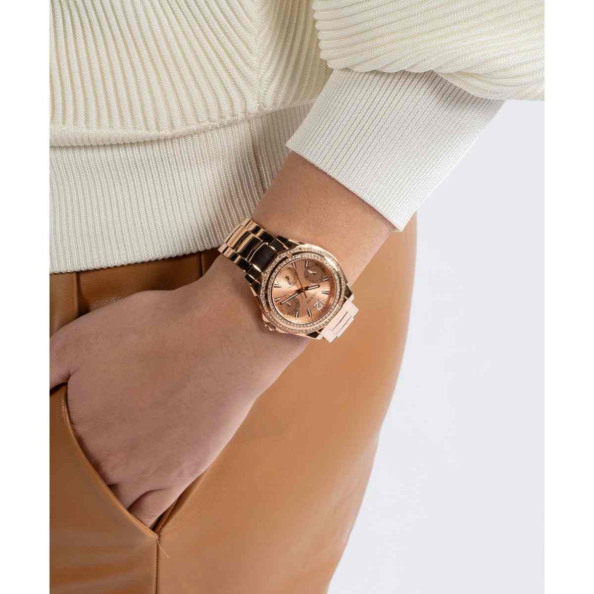 Guess Ritzy Rose Gold Dial Rose Gold-Tone Stainless Steel Strap Women's Watch GW0685L3 - view 4