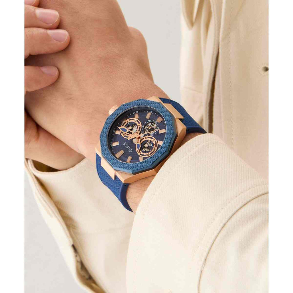 Guess Indy Blue Dial Blue Silicone Strap Men's Watch GW0853G3 - view 6