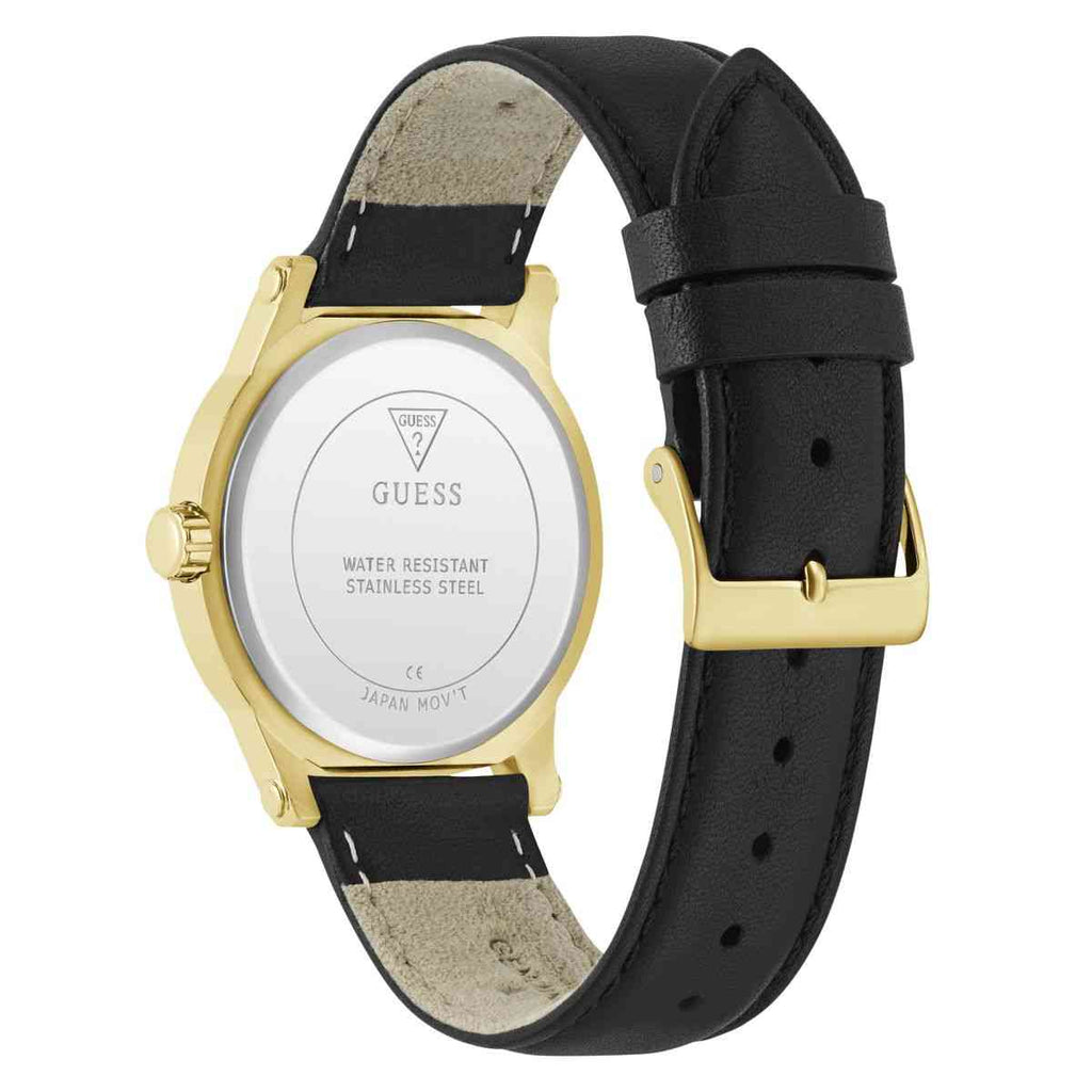 Guess 4G Logo Green Dial Gold-Tone Black Leather Strap Women's Watch GW0860L6 - view 3