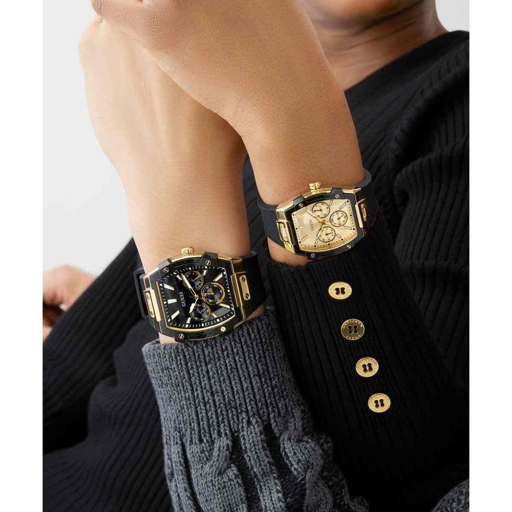 Guess Phoenix Champagne Dial Black Silicone Strap Kids' Watch GW0945L2 - view 2