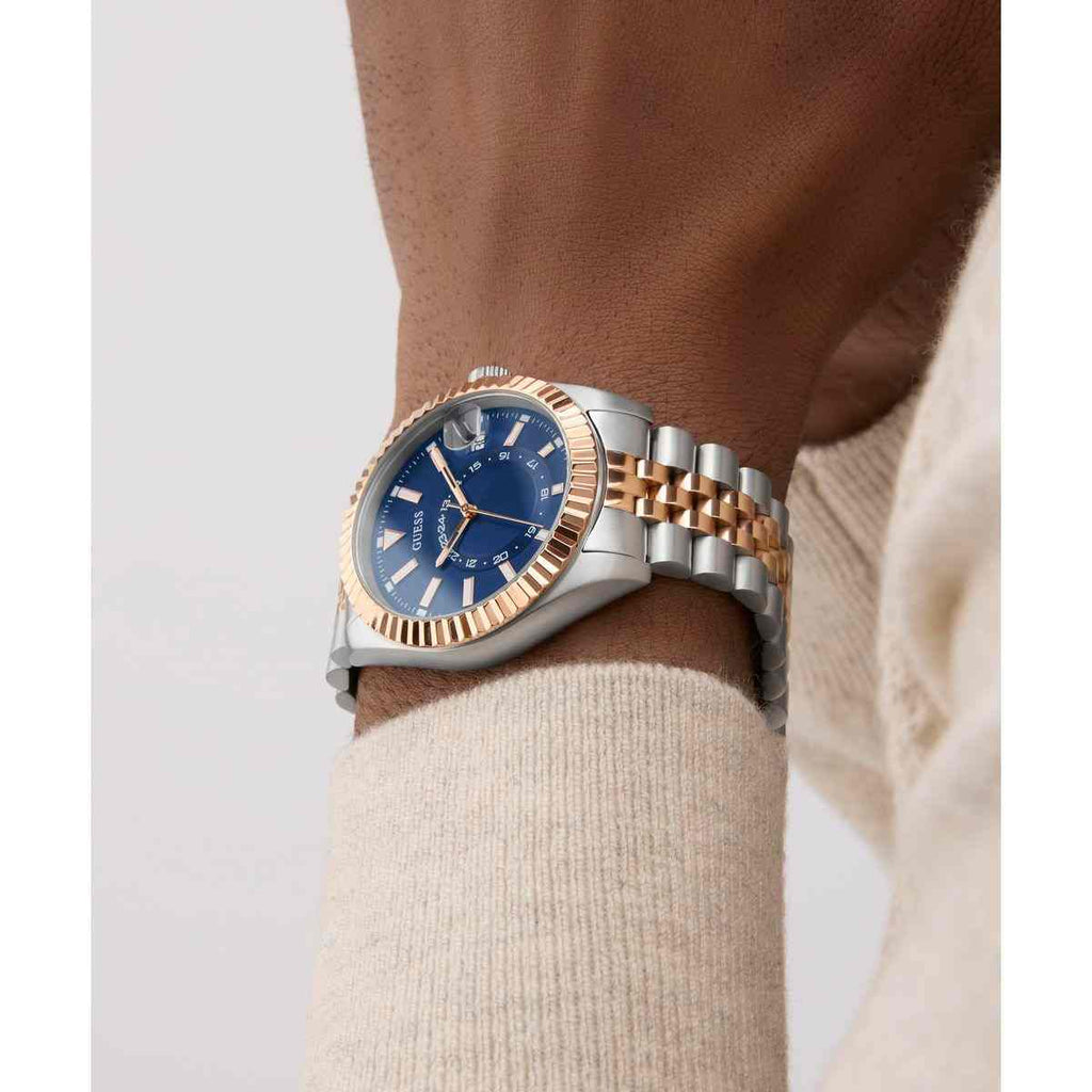 Guess Blue Dial Two-Tone Strap Men's Watch GW0977G5 - view 4