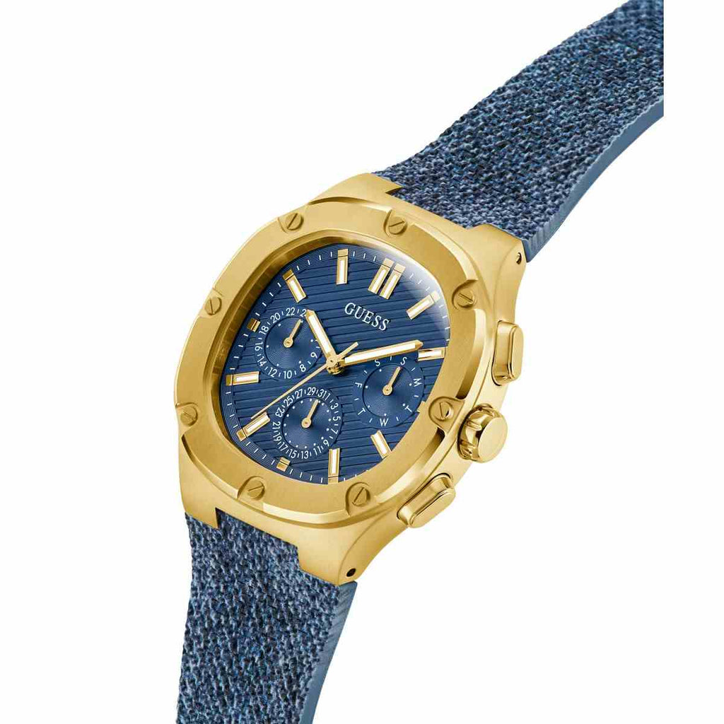 Guess Headline Blue Dial Blue Silicone Strap Men's Watch GW1071G2 - view 4