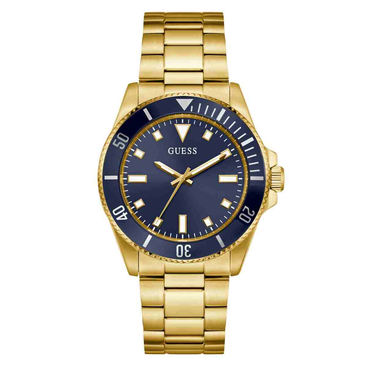 Guess Blue Dial Gold-Tone Strap Men's Watch GW0968G2 - view 1
