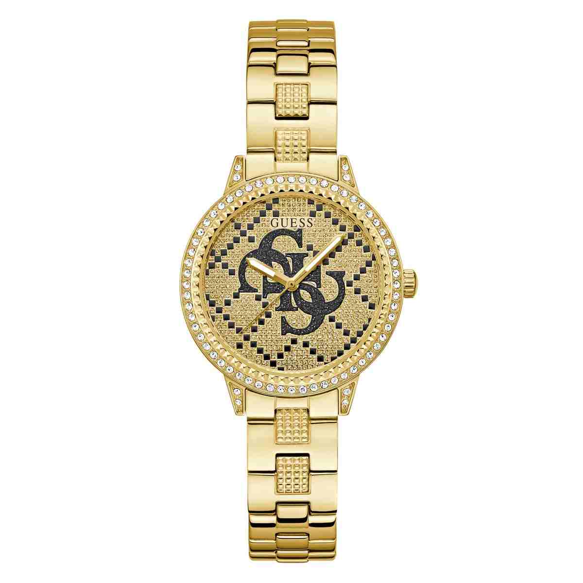 Guess G Lace Champagne Dial Gold-Tone Stainless Steel Strap Women's Watch GW0944L2 - view 1
