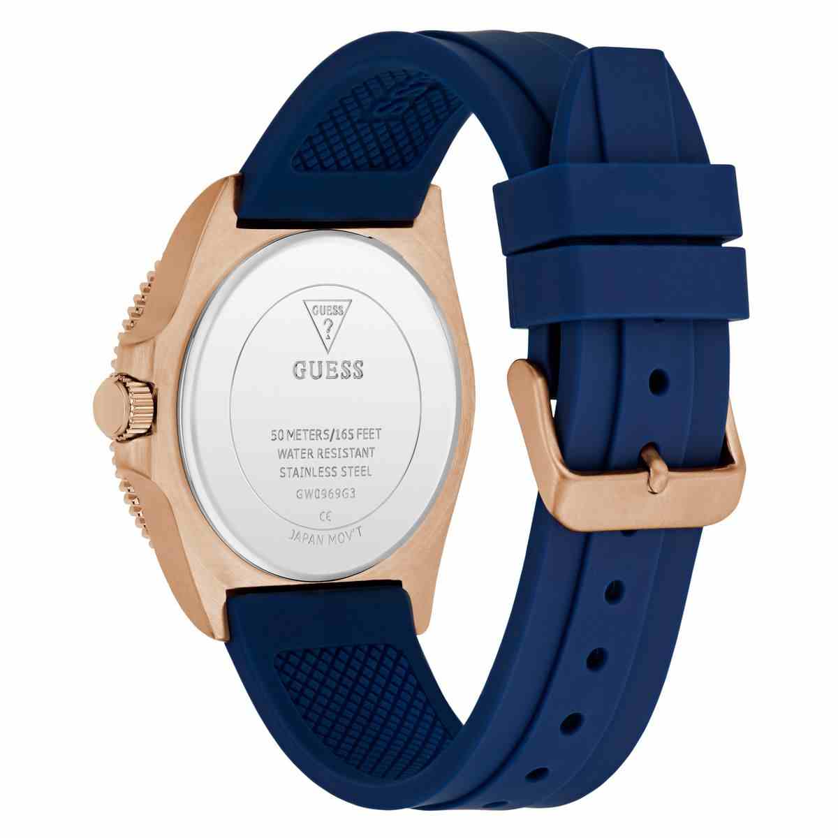 Guess Cliff Blue Dial Blue Silicone Strap Men's Watch GW0969G3 - view 3