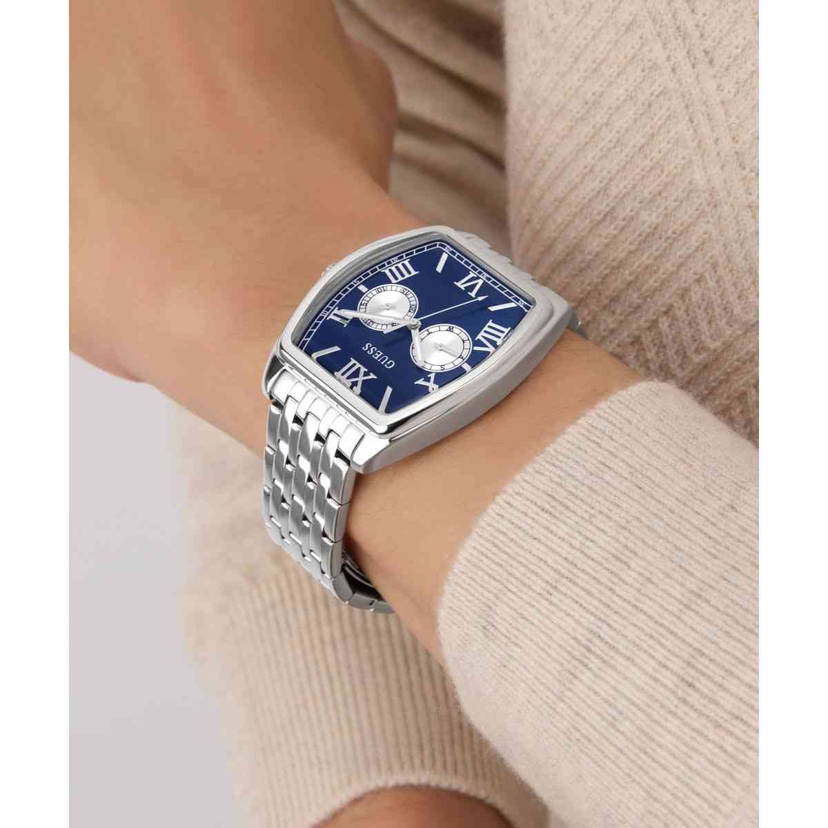 Guess Gabriel Blue Dial Silver-Tone Stainless Steel Strap Men's Watch GW0975G1 - view 6