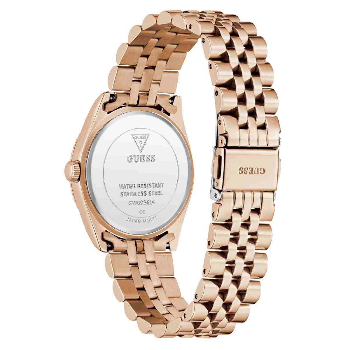 Guess White Dial Rose Gold-Tone Stainless Steel Strap Women's Watch GW0936L4 - view 3