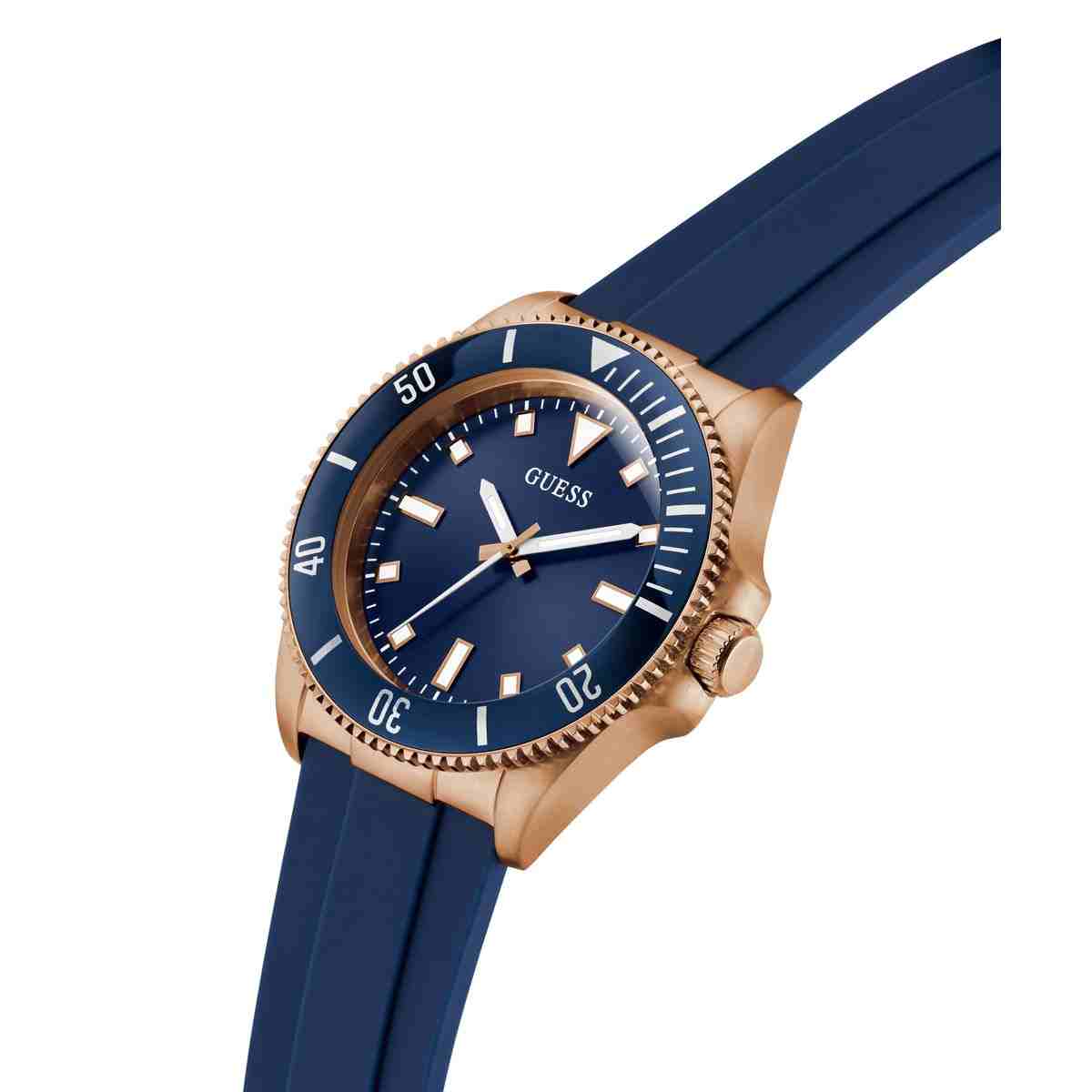 Guess Cliff Blue Dial Blue Silicone Strap Men's Watch GW0969G3 - view 7