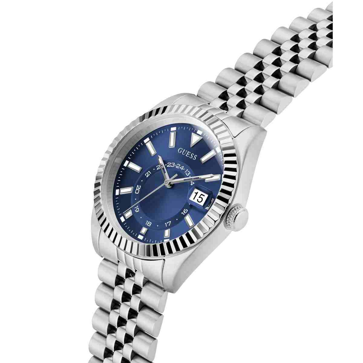 Guess Jaden Blue Dial Silver-Tone Stainless Steel Strap Men's Watch GW0977G1 - view 7