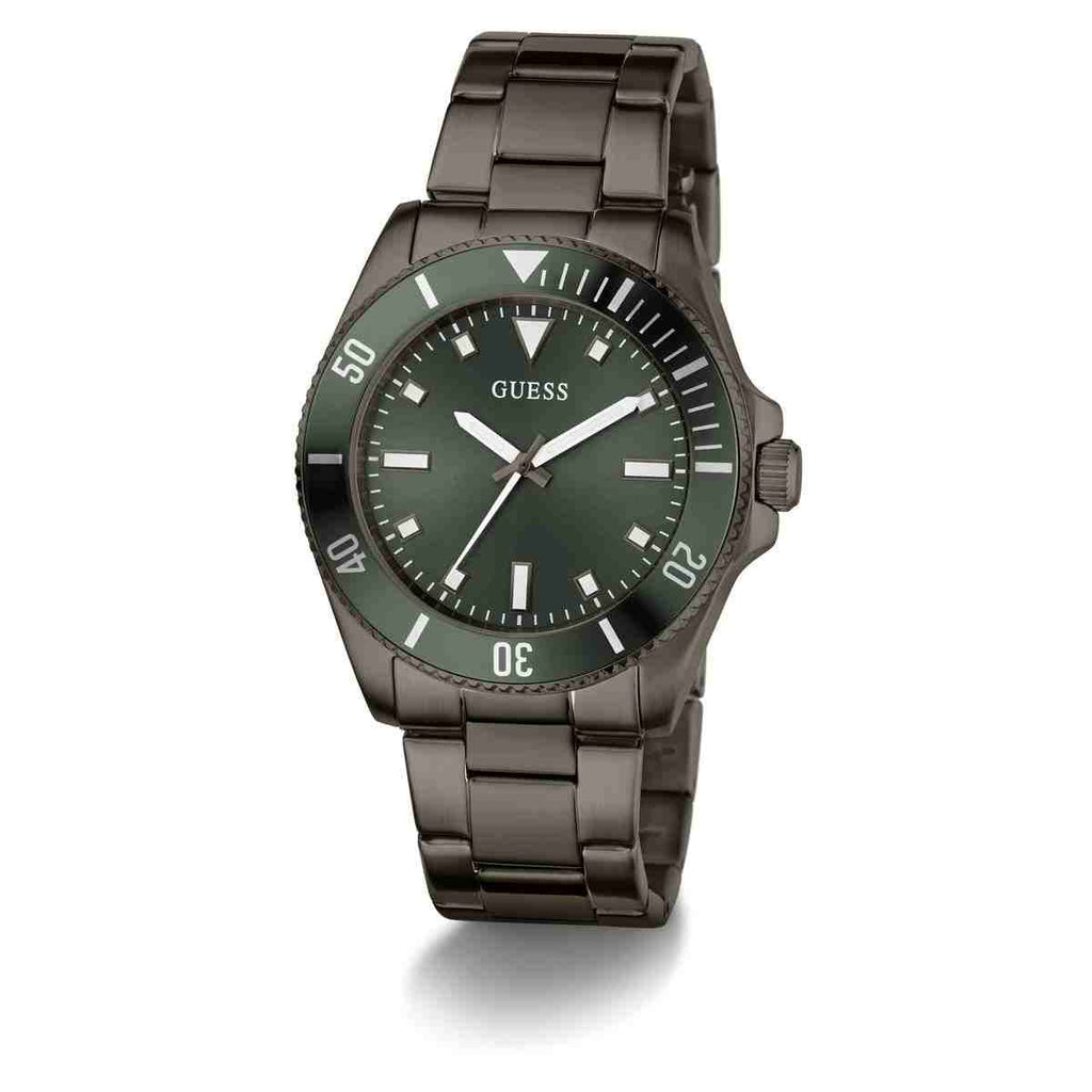 Guess Green Dial Gunmetal Stainless Steel Strap Men's Watch GW0968G3 - view 4